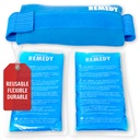 Perfect Remedy 2-Pack Gel Ice Packs für Verletzungen mit Strap Cover, Flexibel heiße kalte Kompressor, beruhigende weiche Eispakete für Hilfe bei Verletzungen Bedingungen, Alternative zu Heißwasserflaschen (blau, regelmäßig)
