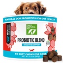 Nur natürliches Tier Probiotic Hunde- und Katzenergänzung - Verdauungs- & Gut Gesundheit Enzym Formel, Welpen & Canine Digestive Chews, Best for Stomach Relief & Gas Aid - Soft Chews, 60 Count.