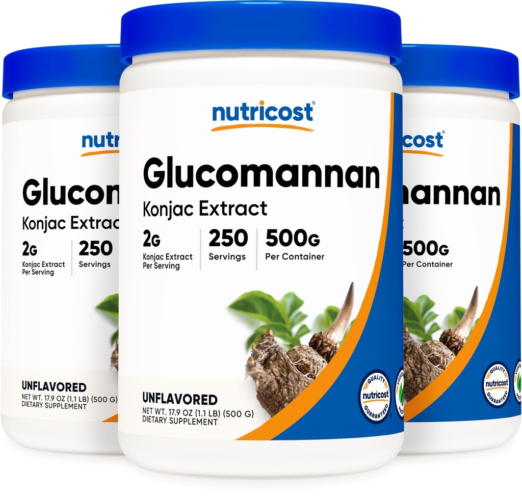 Nutricost Glucomannan poudre 500G (3 bouteilles)