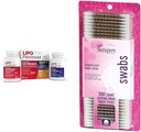 Lipo-Flavonoid Tag & Nacht Tinnitus Relief Combo Kit mit Vitaminen, 90 Caplets & Swisspers Premium Cotton Swabs, 300 Count