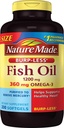 Burp-Less Fischöl 1200 mg, 200 Softgels, Fischöl Omega 3 Supplement für Herzgesundheit