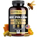 Earth Elixir 3-in-1 Organic Bee Pollen Capsule – Non-GMO, Pure Raw Bee Pollen, Royal Jelly, Propolis Extract for Women & Men – Natural Energy, Immun & Vitality Support – 180 Propolis Capsules