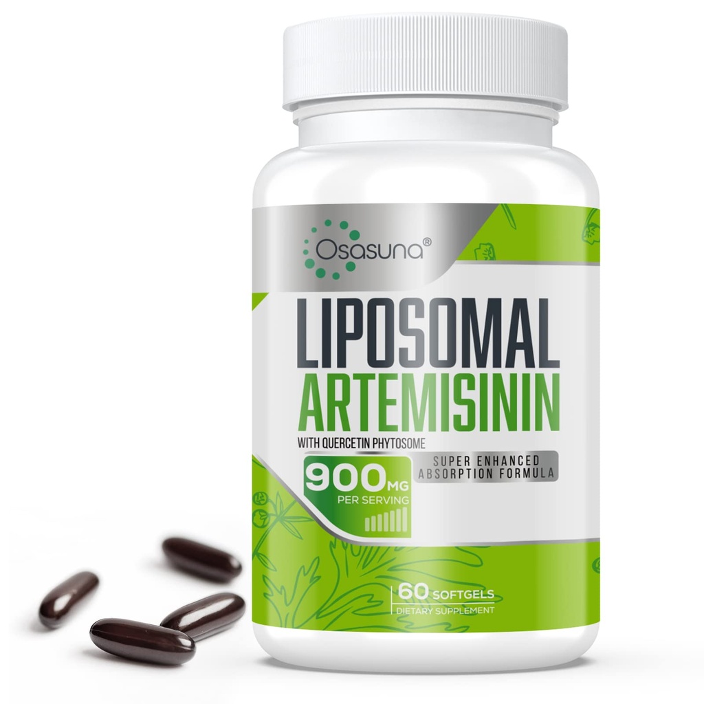 900 mg Liposomal Artemisinin für maximale Absorption, Sweet Wormwood Extract(Artemisia Annua) mit Quercetin Phytosome 200 mg, 60 Softgels - 2 Monate Versorgung