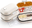 [2 Pack] Zannaki Pille Case Portable Small Weekly Travel Pill Organizer, Cute Moisture Proof Pill Box Halter für Geldbeutel, Täglich Mini Pocket Pharmacy Medizin Behälter für Vitamin, Fischöl, Supplement