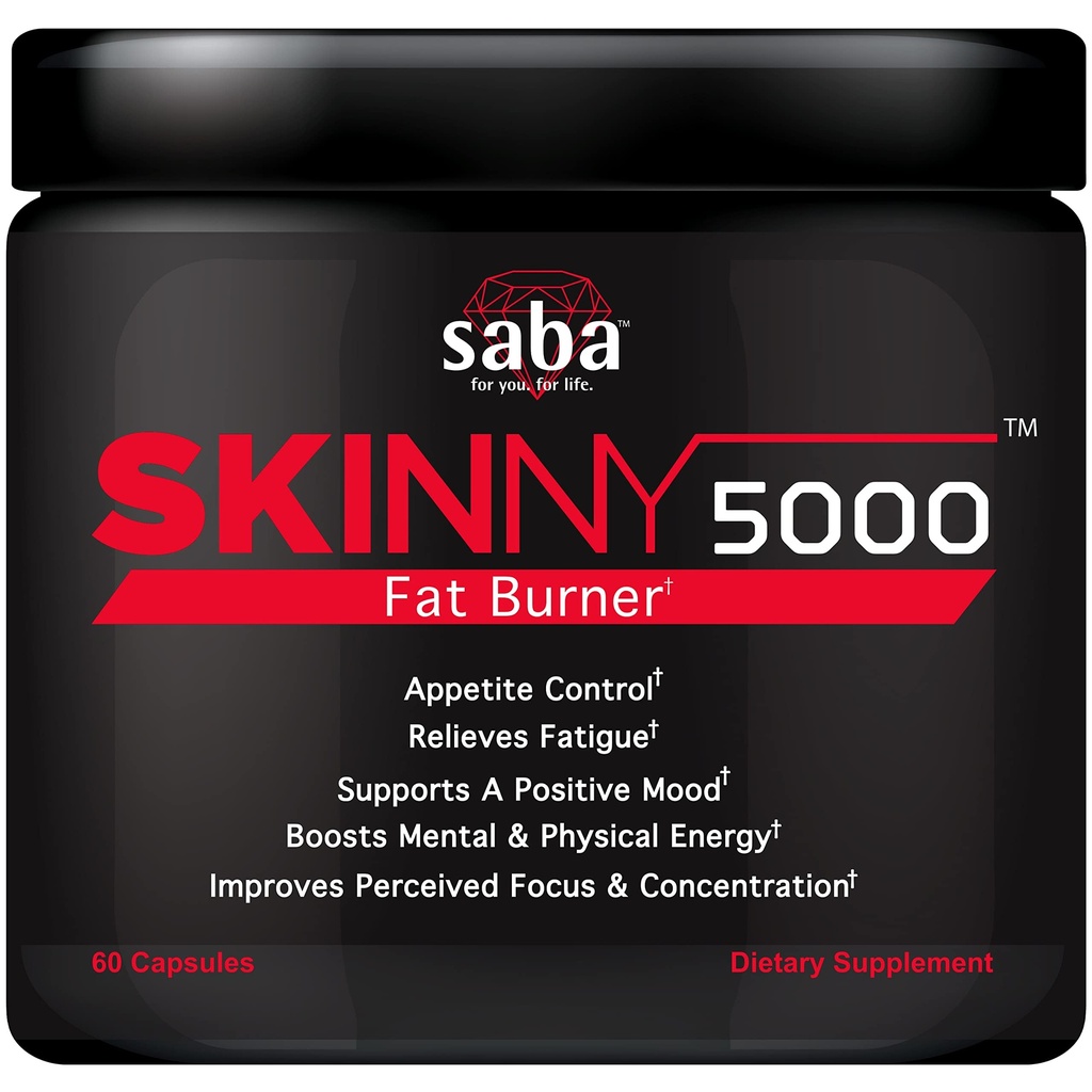 Saba Skinny 5000 - Perte de poids - Contrôle de la perte d'appétit - Énergie sans jitter- Focus -60 capsules