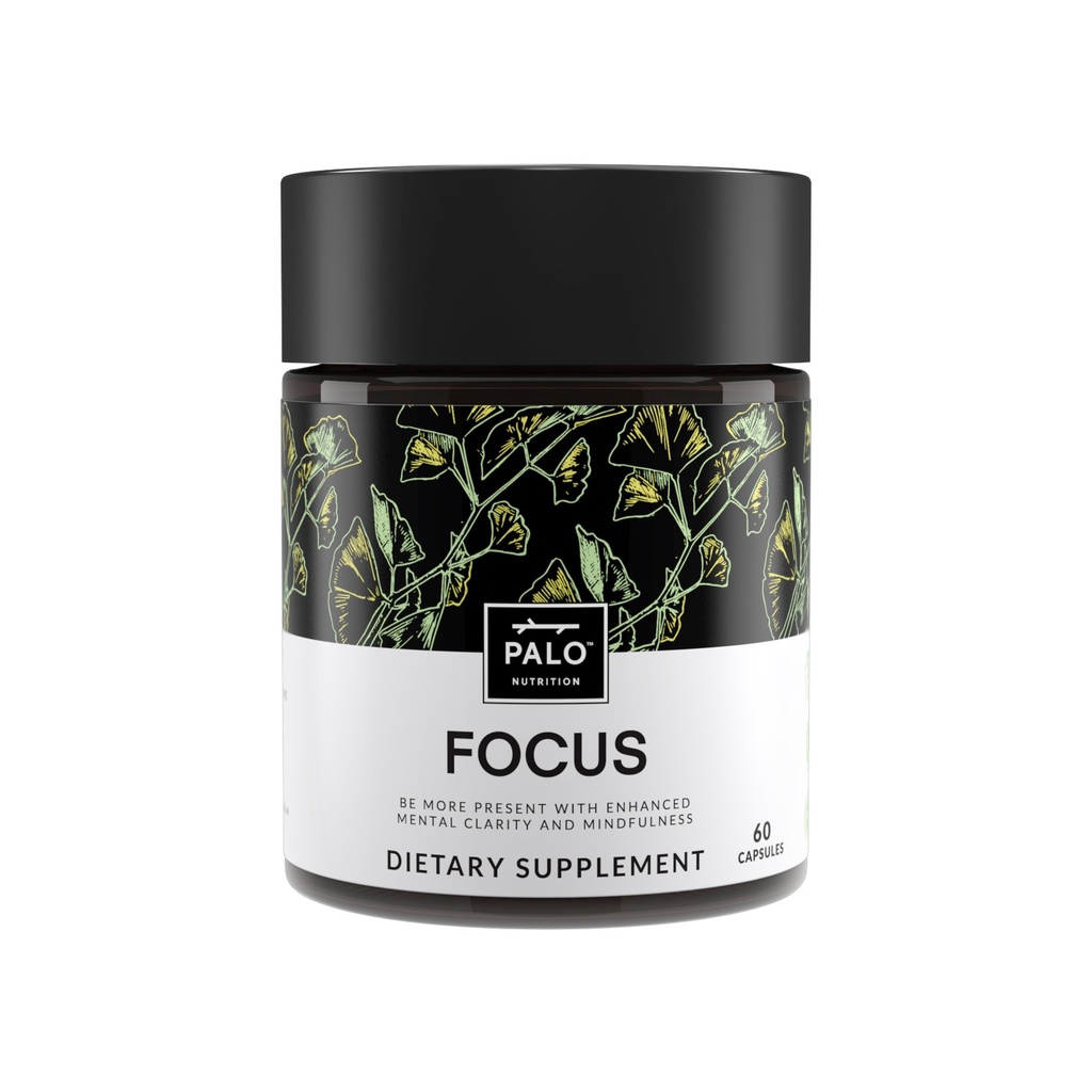 PALO FOCUS Brain Booster Natural Supplement Nootropic für Gedächtnis, Fokus, Lernen, Reall, Aufmerksamkeit und Kognition - Ginkgo Biloba, Bacopa, Gotu Kola, Ashwagandha,, Mucuna 60 Kapseln