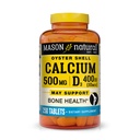 MASON NATURAL Calcium 500 mg (Oyster Shell) mit Vitamin D3 zur Unterstützung normaler Knochen- und Muskelfunktion, 250 Tabletten