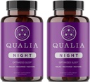 Qualia Night Sleep Aid (aide au sommeil de nuit) Non-Habit Forming (complément scientifique pour un sommeil rafraîchissant profond) Sans mélatonine, végétalien, non-OGM, sans gluten