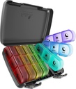Pill Organizer 3 Mal pro Tag, Fullicon Large Weekly Pill Case 7 Day, Daily Pill Box mit 21 Komponenten, Pill Dispenser Supplement Halter für Pillen/Vitamin/Fish Oil - Mehrfarbig