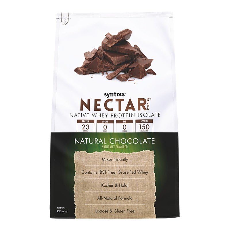 Syntrax Nectar Naturals, toutes les protéines naturelles de lactosérum sont isolées, lisses et crémeuses, chocolat naturel, 2 lbs.