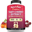 Nutrivein Premium Tart Cherry Capsules 3000mg: Ultra Strength Tart Cherry Extract Supplement für Post-Athletic Recovery, Detox, Rest, & Mobilität