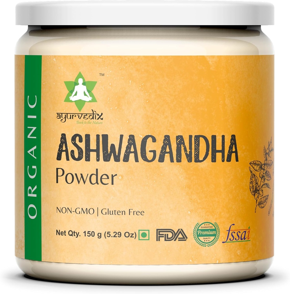 Bio Ashwagandha Wurzelpulver | 5.29oz Wiederverwendbare Jar | 100% Raw aus Indien | Withania Somnifera - Ayurvedische Kräuterergänzung Pulver