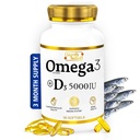 SIGNIFY NATURE Omega 3 Fish Oil Supplement mit Vitamin D3 5000 IU - 1000mg Triglycerid Kapseln für Gehirngesundheit - Omega3 EPA DHA + VIT D 3-90CT
