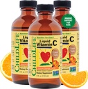 CHILDLIFE ESSENTIALS Flüssiges Vitamin C - Reines Vitamin C Flüssiges Supplement für Kinder, Immunsystem Unterstützung, Großer Geschmack - Natürliche Orange, 4 Fl Oz (Pack mit 3)