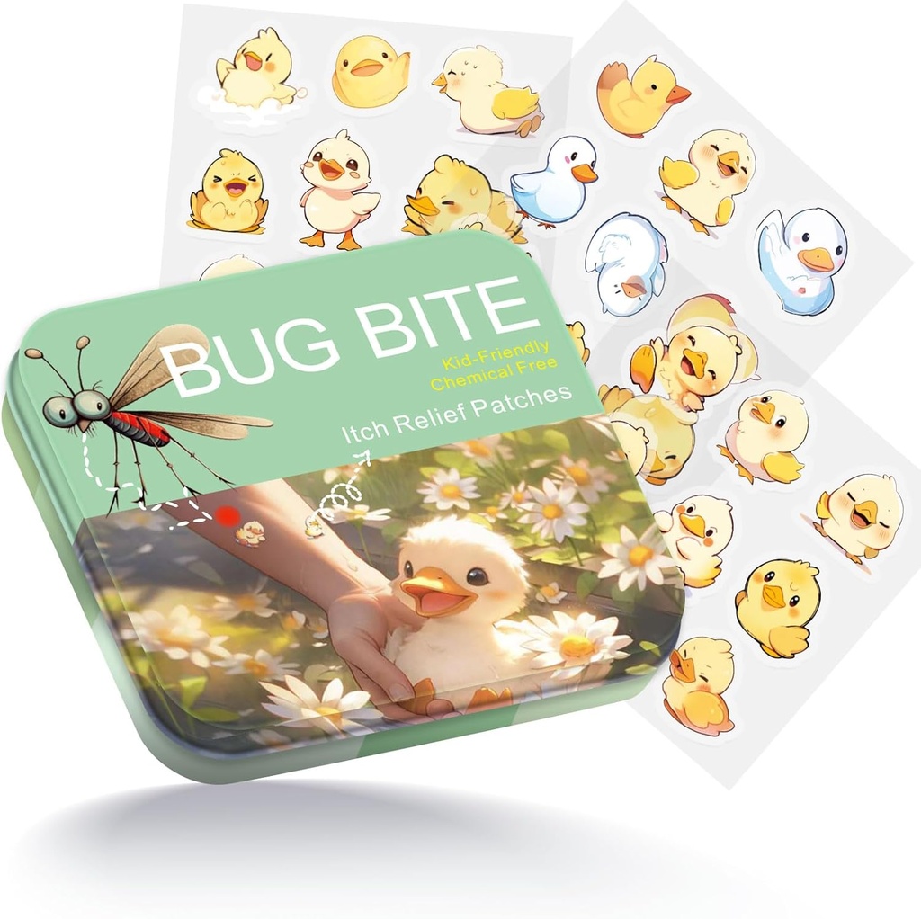 Bug Bite Itch Relief Patches 54 Count, Cute Duck Hydrocolloid Patches für verschiedene Gruppen von Menschen,Travel Essentials Itch Moskito Relief für verschiedene Gruppen von Menschen