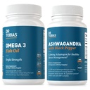 Dr. Tobias Omega 3 Fischöl und Ashwagandha Kapseln, Unterstützung Gesamt Wellness & Balanced Energy & Resilience, Non-GMO