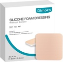 Dimora Silikon Schaum Dressing ohne Bord 10 Pack- 3"x 3" Hoch absorbierende Adhesive wasserdichte Bandagen für Wunden, Schneidbare Pads für Wund Pflege und Dressings