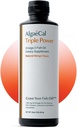 ALGAECAL Triple Power 1200mg EPA & DHA Omega 3 Fish Oil Supplement, Unterstützung von Gehirn, Herz, Haut und Knochen, Liquid Emulsion Mango Taste, Burp-Less, Sugar-Free, Made in USA