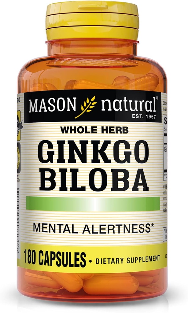 Mason Vitamins Ginkgo Biloba Kapseln, 180 Zähler