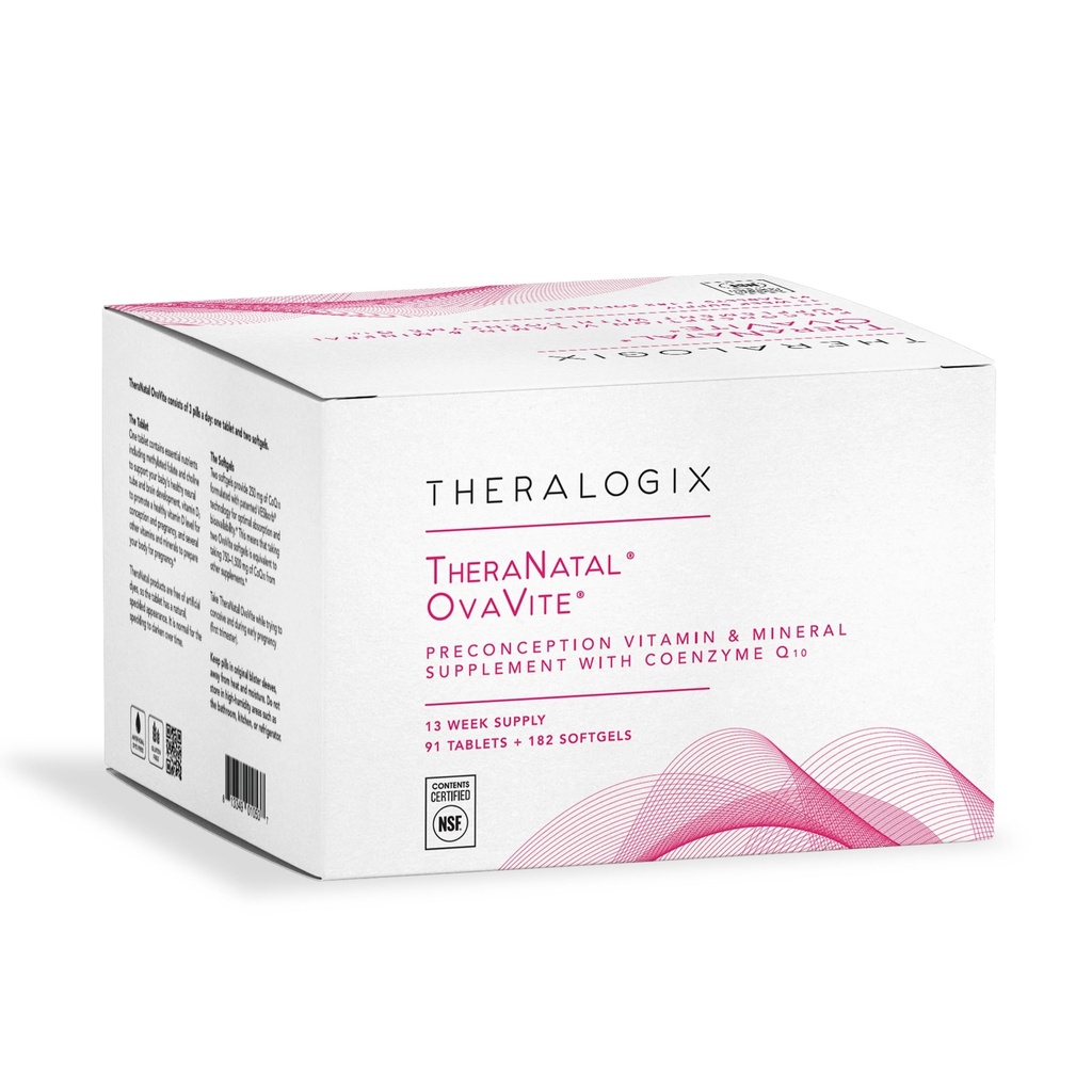 Theralogix TheraNatal OvaVite Preconception Vitamins - 13-Week Supply - Pränatale Vitamine und Fruchtbarkeitsergänzung für Frauen mit CoQ10* - NSF zertifiziert - 91 Tabs, 182 Softgels (91 Servierungen)