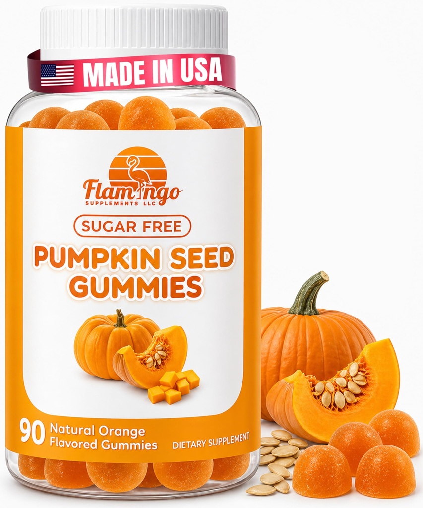 Kürbis Seed Oil Gummis Zuckerfrei Natürlich Flavored- Kürbis Seed Oil für Haarwachstum, Blase, Harnwege Unterstützung, junge Haut Ergänzung - Vegan, Halal Kürbis Seed Extrakt- 90 Count