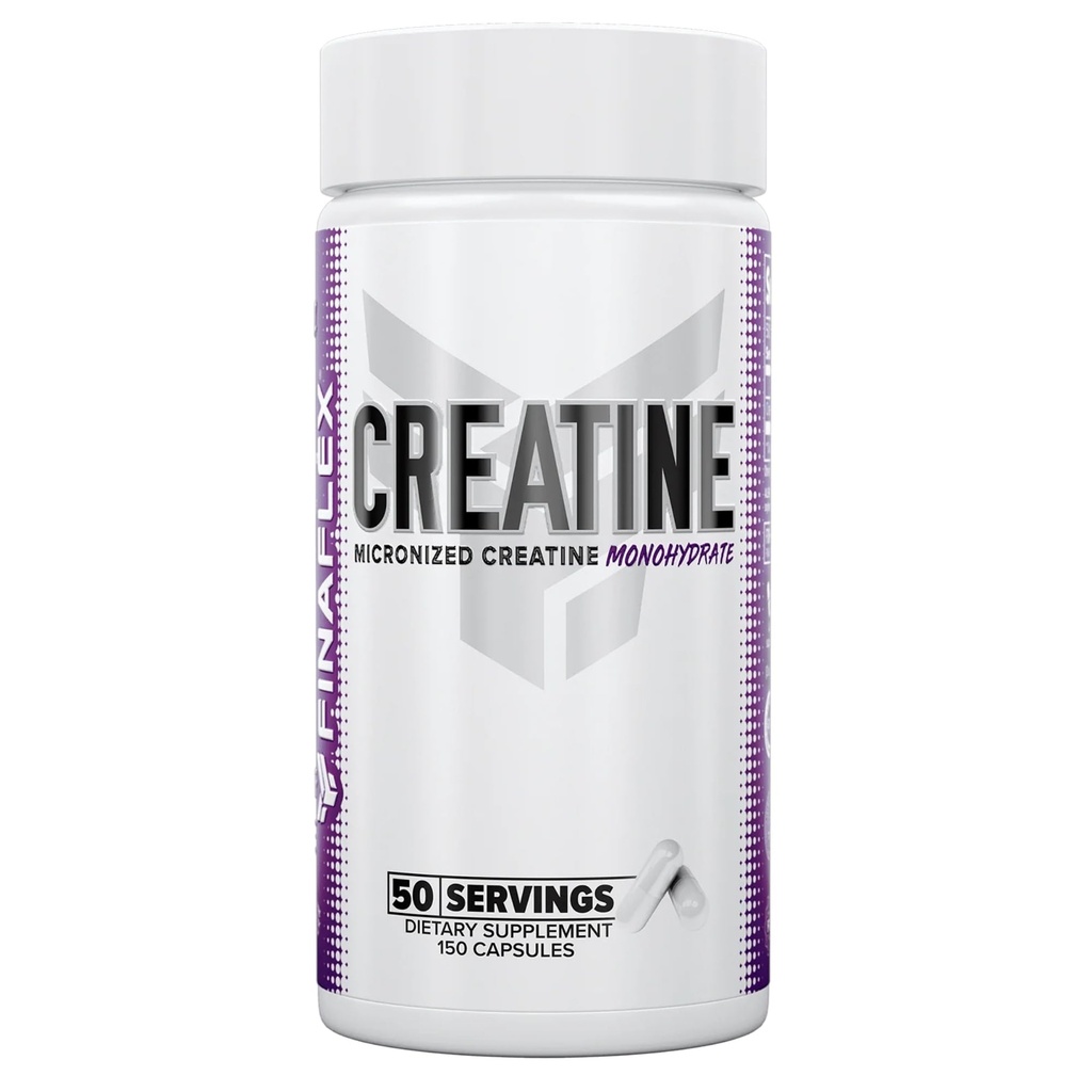 FINAFLEX Pure CREATINE - 150 Kapseln - Fördert Muskelkraft, Größe & Leistung - 100% reines, mikronisiertes Kreatin-Monohydrat - NSF zertifiziert - 50 Portionen