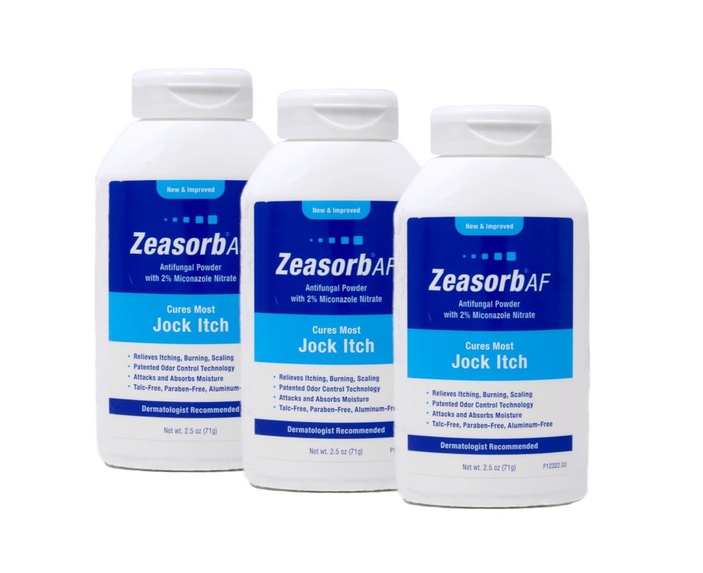 Poudre de traitement antifongique Zeasorb, Jock Itch 2,5 Oz (3 Pack)