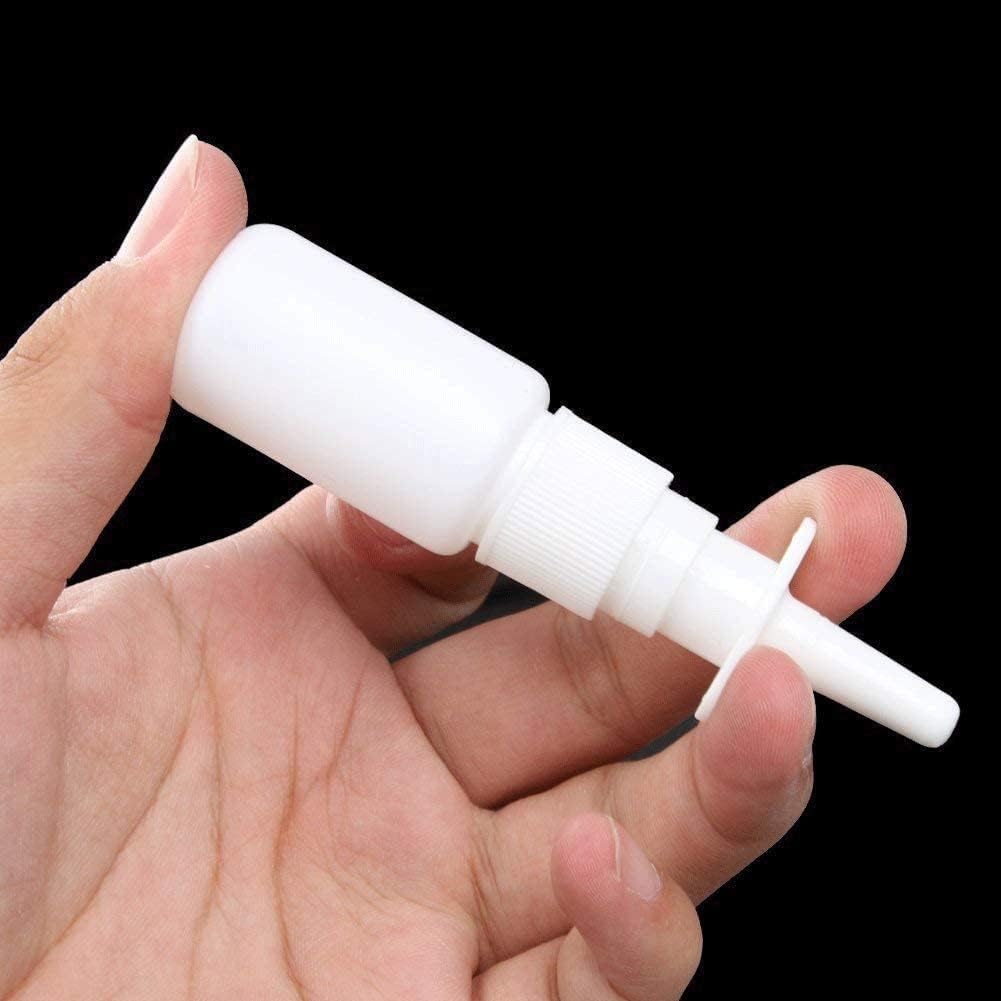 2pcs Leere nachfüllbare weiße Kunststoff medizinische Nasenspray Flaschen Pumpe Sprühbehälter Vial Pot für Saline Wasser Wash Anwendungen Deft Design Sinus Medizin
