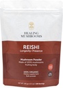 Reishi Pure Powder, Organic Mushroom Supplement für Immununterstützung, Langlebigkeit, Stimmung, Schlaf, keine Füllstoffe, Non-GMO