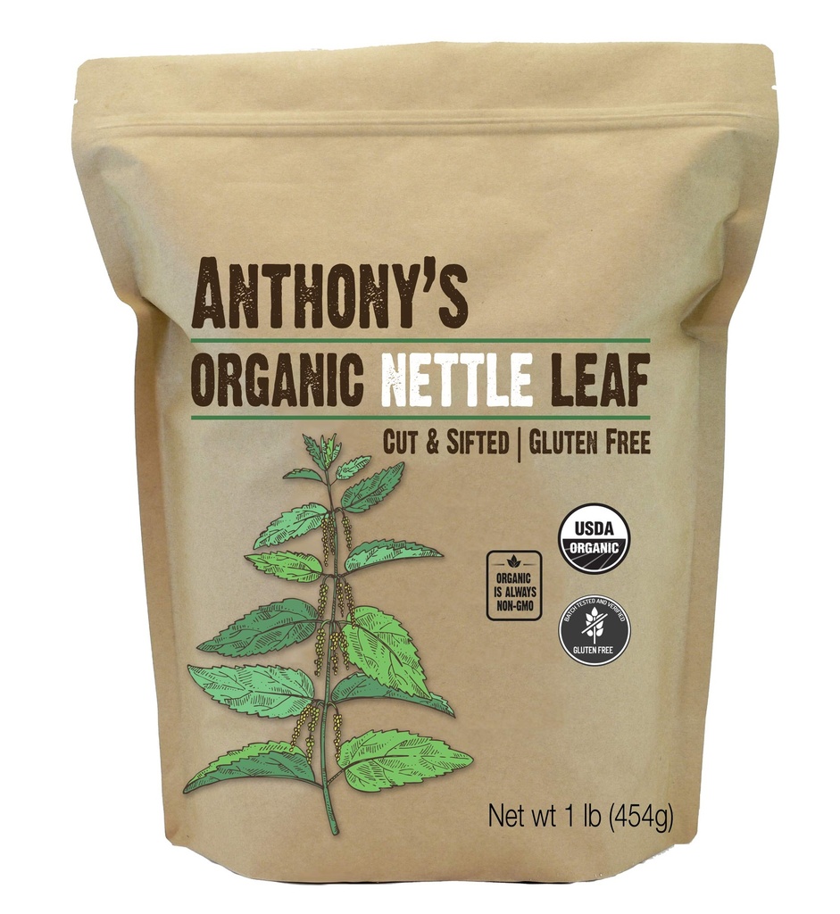 Anthony's Organic Nettle Leaf, 1 lb, Glutenfrei, Non GMO, Cut & Sifted, Nicht bestrahlt, Keto Friendly