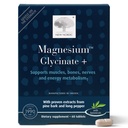 Nouveau Glycinat de magnésium nordique, 220 mg Comprimés d'absorption maximale avec écorce de pin et poivre long, doux sur l'estomac pour les femmes et les hommes, 30 portions