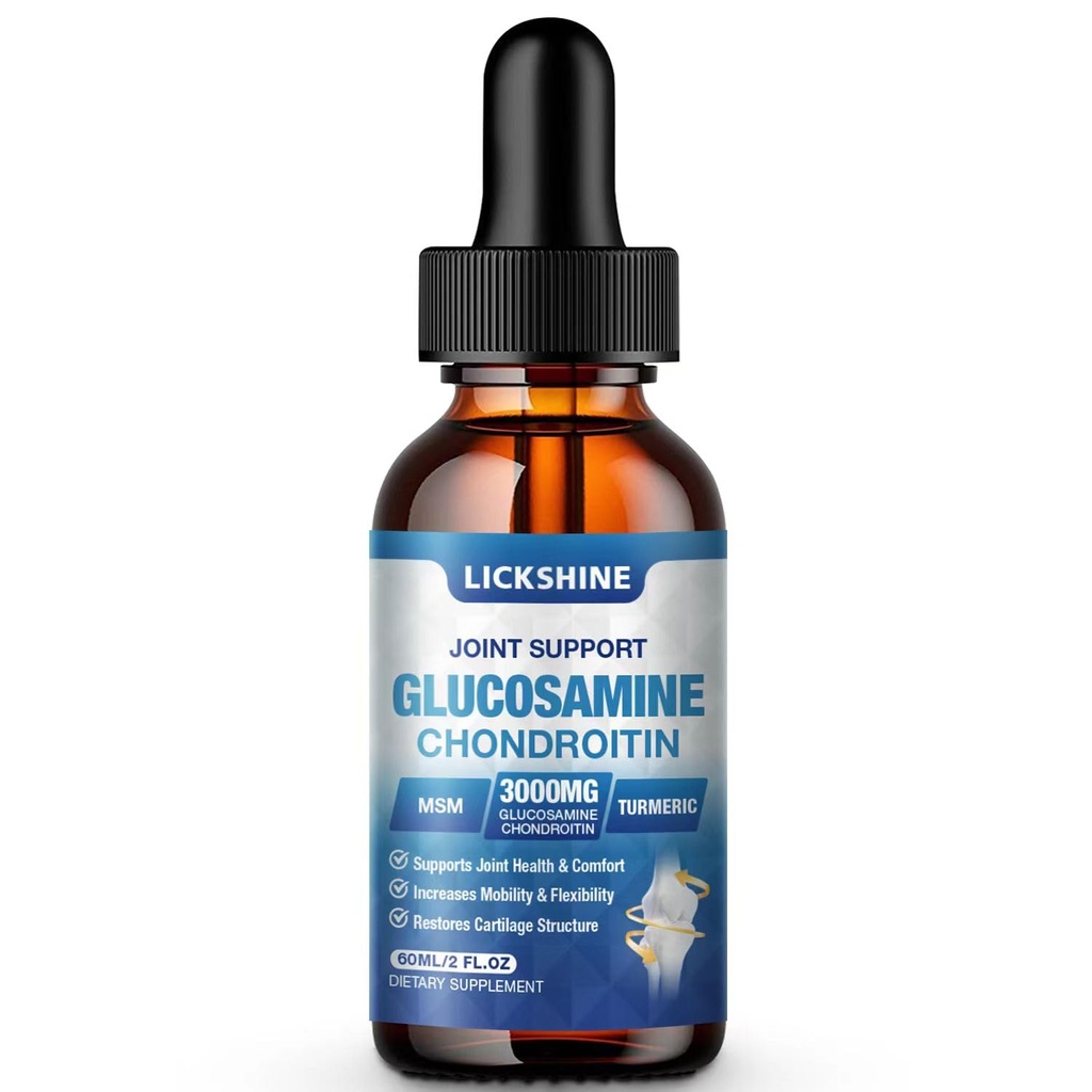 1 Packung Glucosamin Chondroitin MSM Liquid Drops - Extra Strength Joint Support Supplement für Erwachsene mit Quercetin Boswelia, Bromelain, Hyaluronsäure, Antioxidant Immununterstützung (2 Fl oz)