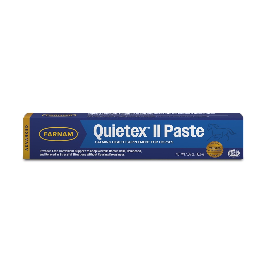 Farnam Quietex II Horse Calmant Supplément Pâte pour Chevaux, Aide à gérer le comportement nerveux et garder les chevaux calme et composé dans des situations stressantes, seringue de 32,5 ml
