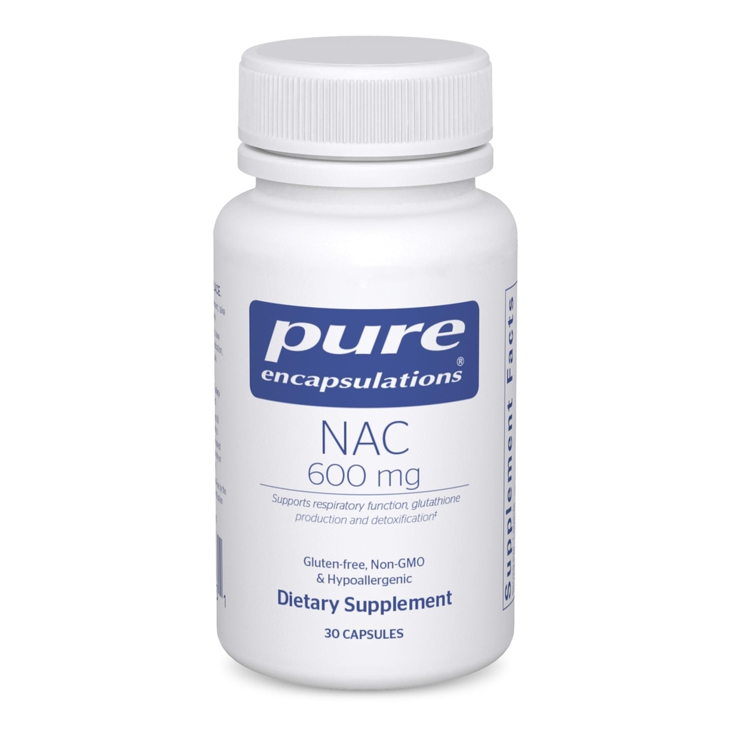 Pure Encapsulations NAC 600 mg - N-Acetyl Cystein NAC Supplement für Lung Health & Immun Support, Liver Support & Antioxidantien* - mit Freeform N-Acetyl-L-Cystein - 30 Kapseln
