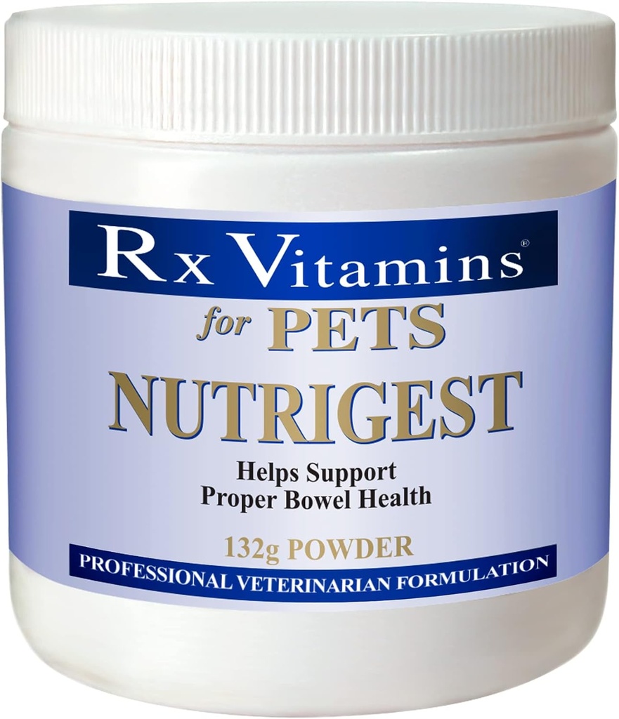 Rx Vitamine für Tiere Nutrigest für Hunde & Katzen - Hilft, die richtige Bowel & Verdauungsgesundheit zu unterstützen - Veterinarian Formuliertes Probiotikum - Pulver 132g