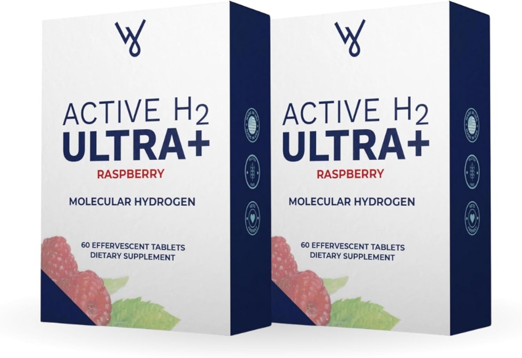 Aktive H2 Ultra+ Wasserstoff Wasser Tablette, Natürliche Himbeere. Optimieren Sie Gesundheit, Unterstützung Immunität und Balance Antioxidantien mit Vorteilen von molekularem Wasserstoff 120 Servierungen
