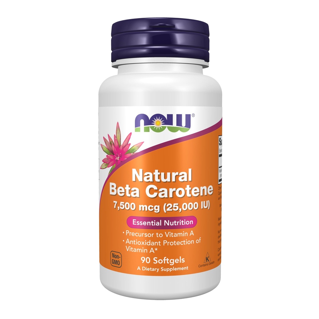 MAINTENANT compléments alimentaires, bêta-carotène naturel 25 000 UI, nutrition essentielle, 90 Softgels