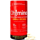 Oh!mino Essential Amino Acids Supplement. Koffeinierte Kapseln. Alle 9 EAAs, BCAAs und die perfekte Amino für Workouts, Amino Energy, und um Muskeln zu bauen und schneller wiederherzustellen.