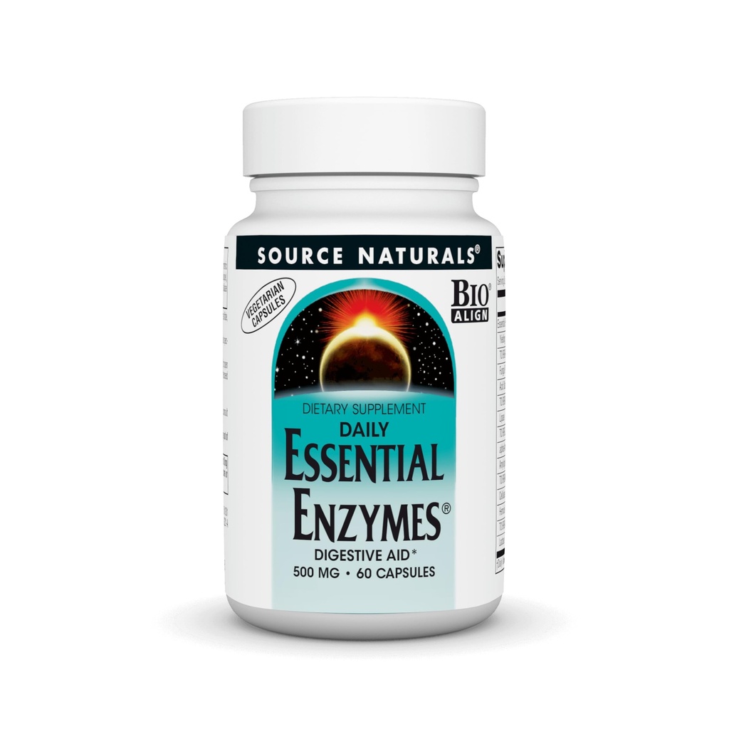 Quelle Naturals Essential Enzymes 500mg Bio-Aligned Multiple Enzyme Supplement Herbal Defense for Digestion, Gas, Constipation & Bloating Relief - Unterstützt Immunsystem* - 60 Vegetarische Kapseln