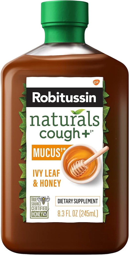 Robitussin Naturals Honig und Ivy Blatt Nahrungsergänzung lindert okzialen Husten, verbunden mit Hoarseness, Dry Throat und Irritants, 8.3 Unze