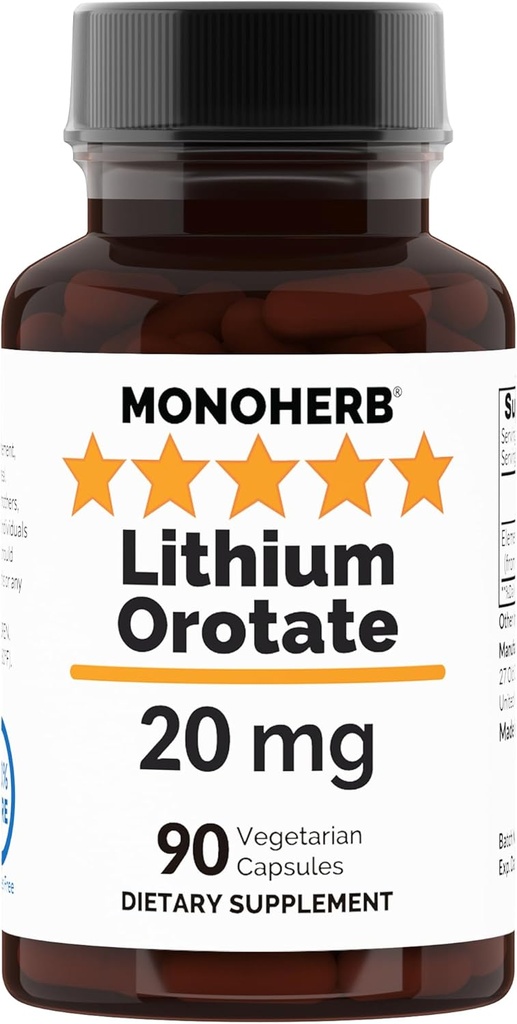 Lithium Orotat 20 mg Elemental Lithium pro Kapsel - 90 Vegetarische Kapseln