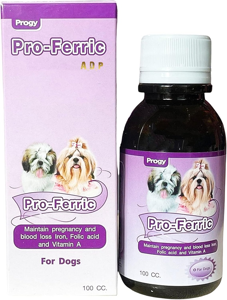 PRO-FERRIC 100 CC. Flüssige Tonic beste Pet Booster Blut Unterstützung für Hunde Welpen Eisen & Multi Vitamine Ergänzung Super Increasing Animal Immunity Energy & Power, Folic B6 B12 fördert Red Blood Cell