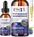 2 Pack Kalium-Magnesium-Ergänzungsflüssigkeit - hohe Absorptions-Kamm Magnesium- & Kalium Plus Calcium, Vitamin D3, Zink für Leg Cramps & Knochen & Energie & Immununterstützung - 4 Fl oz