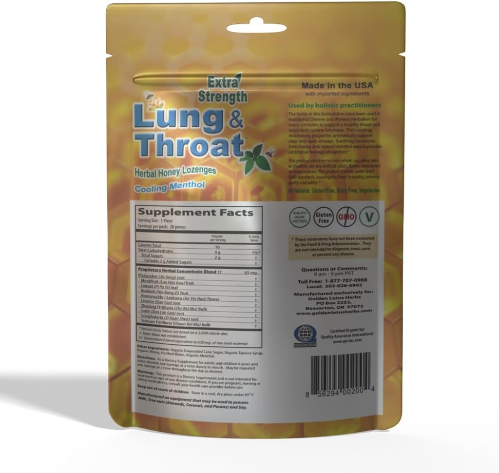 Losanges à base de plantes lung & gorge – biologique certifié QAI