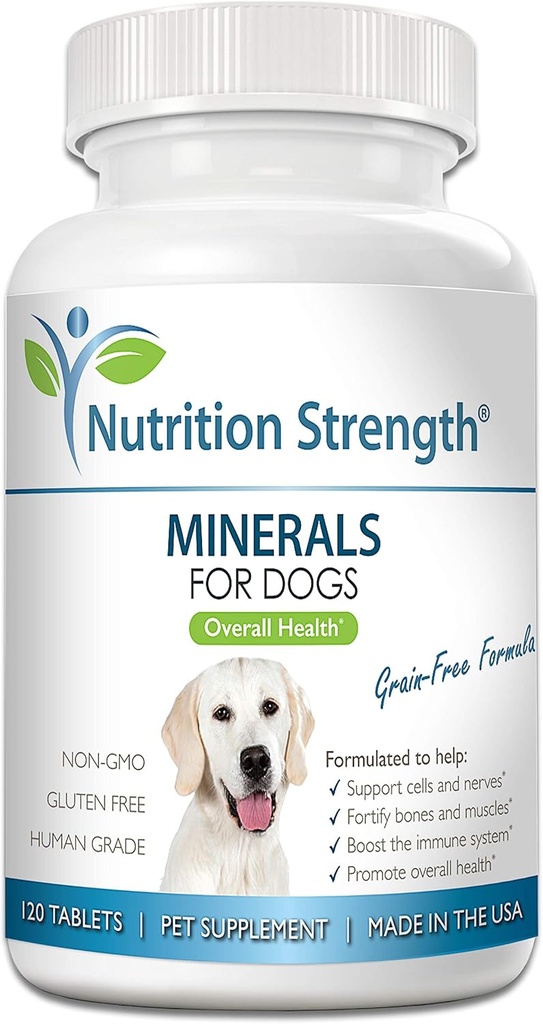 Mineralien für Hunde, unterstützen Zellen & Nerves, stärken Knochen & Muskeln, fördern Gesamtgesundheit mit Calcium, Phosphor, Magnesium, Kalium, Selen, Eisen, Zink, 120 hässlichen Tabletten