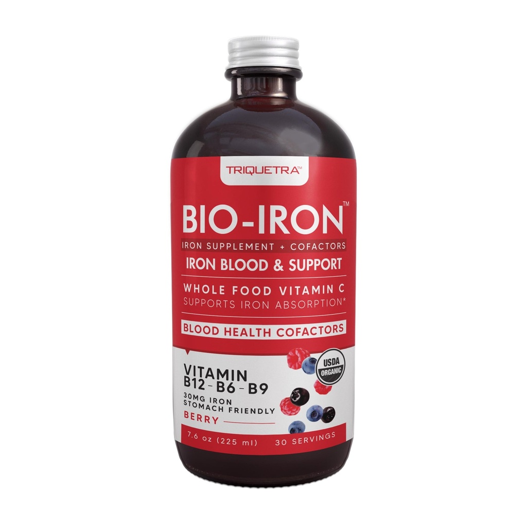 Flüssige Eisen-Ergänzung | Organisiert, Berry Flavor - Ganze Nahrung Vitamin C Absorption Boost & Blut Gebäude B Vitamine - Methyl B12, L-Methylfolat & B6 - Unterstützt gesunde Eisen Levels - 7.6 Unze