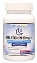 Wonder Laboratories Kaubares Melatonin 10mg + B6 Fast Dissolve hilft Ihnen, schneller zu schlafen, bleiben Sie schlafen länger 100 Zähler