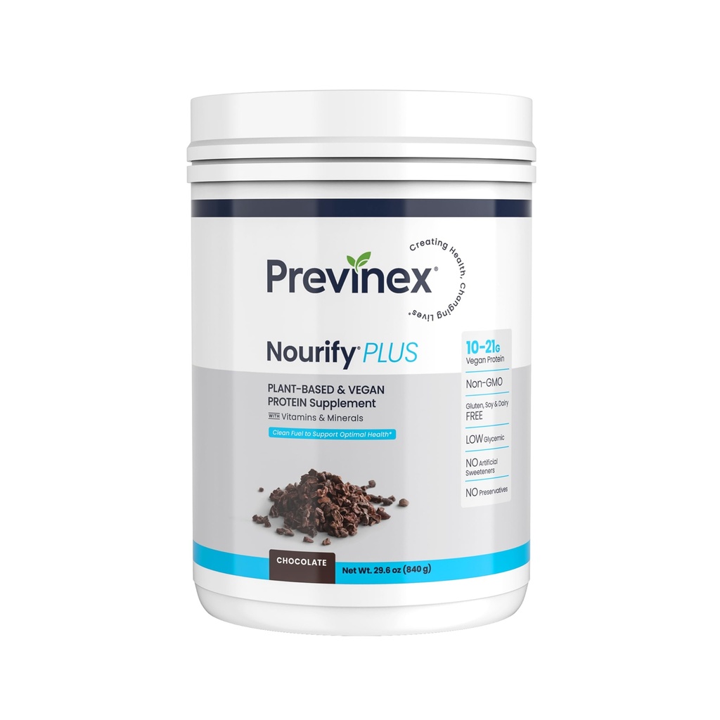 Nourifier plus à base de protéines végétales - Toute la poudre de protéines végétales naturelles, haute protéine et faible sucre, sans gluten, sans soja et sans lait, poudre de protéines de chocolat (29,3 oz)