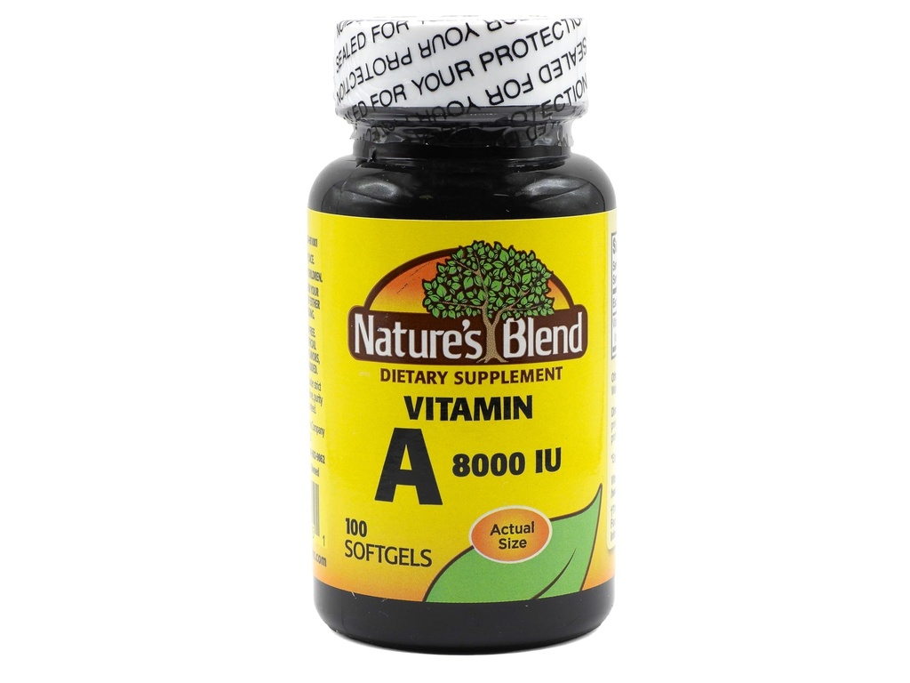 Nature's Blend Vitamin A 8000 IU - 100 Softgels - Unterstützt Augengesundheit, Immunfunktion für Vision Support