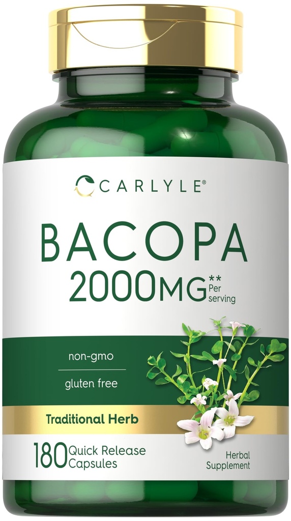 Carlyle Bacopa Monnieri Kapseln | 180 Kapseln | Gluten Kostenlose Ergänzung